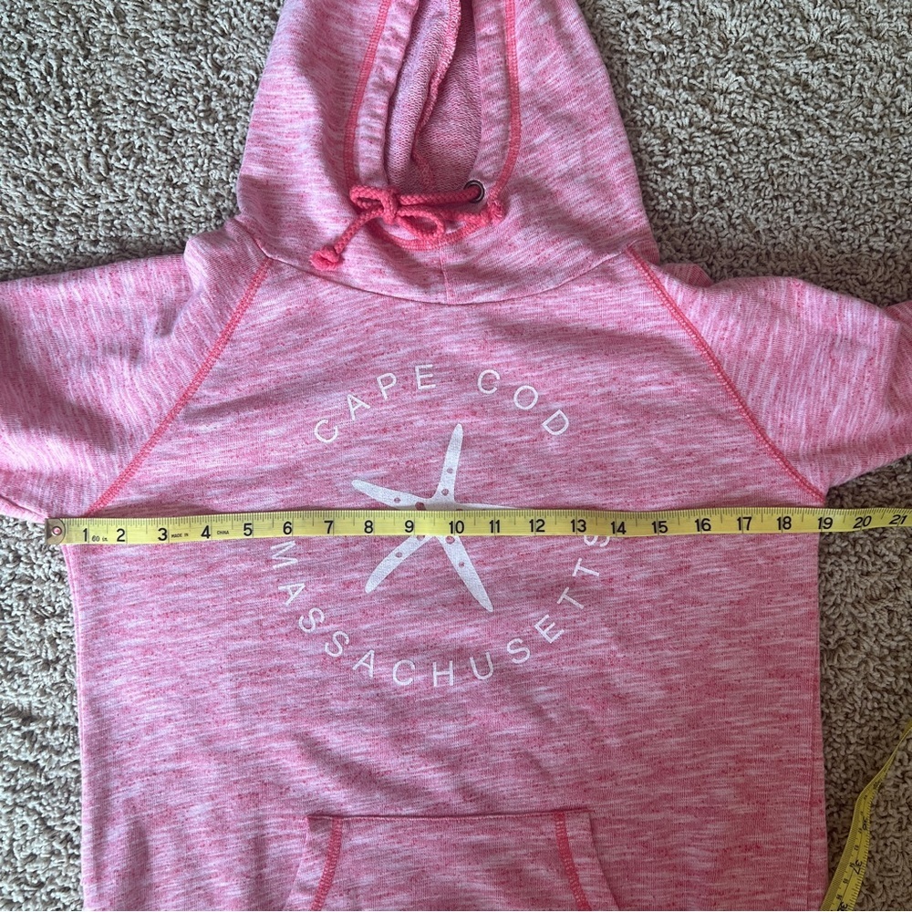 US Apparel Cape Cod Hoodie Size Medium Heathered Pink Seashell Beach F10 - Picture 6 of 8